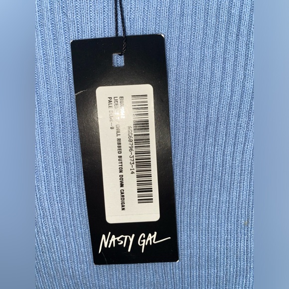 Nasty Gal Ribbed Split Sleeve Cropped Cardigan | size 2 - Picture 5 of 13